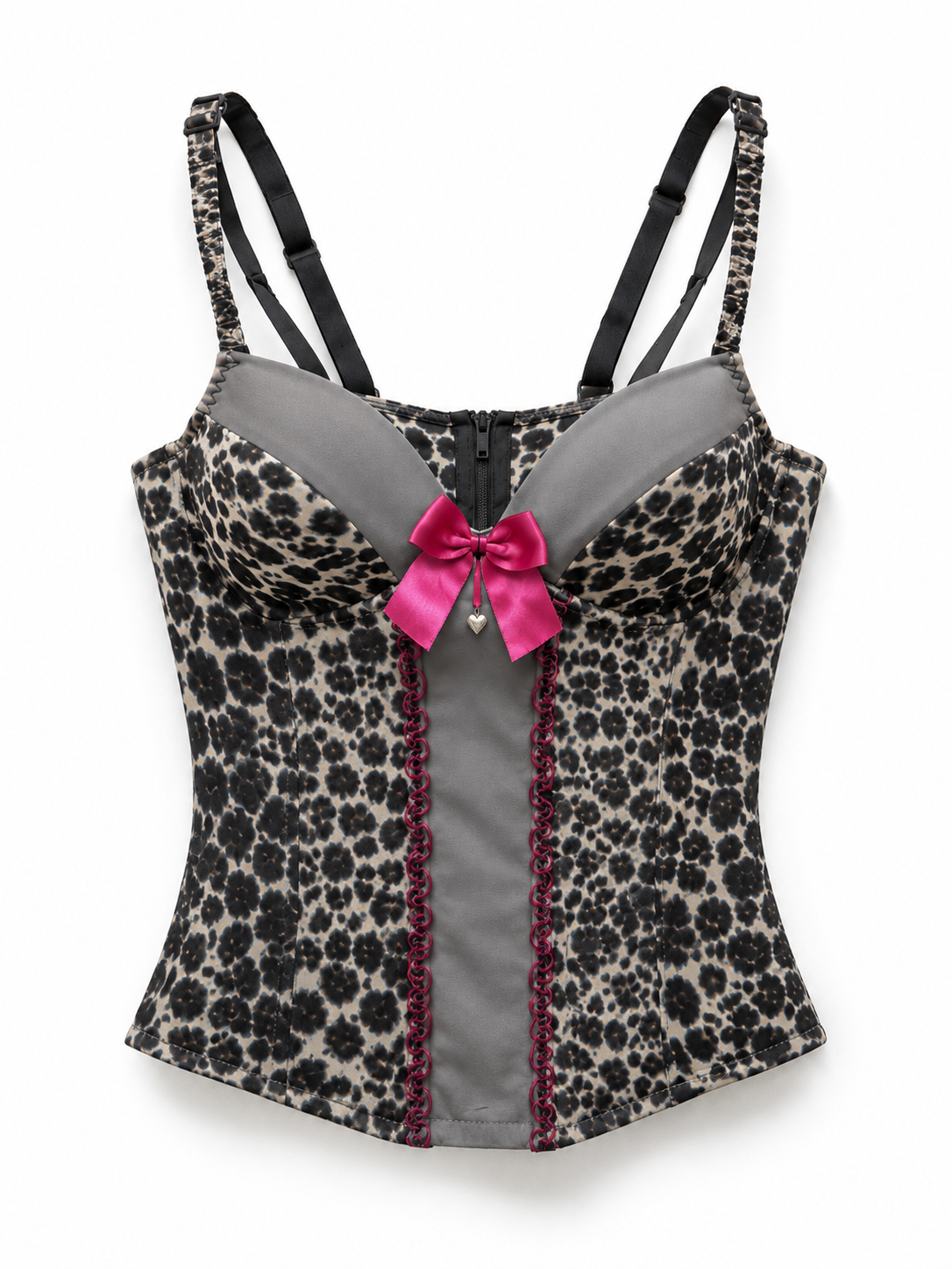 Corpetto Donna Leopardato con Fiocco Rosa 🎀🐆