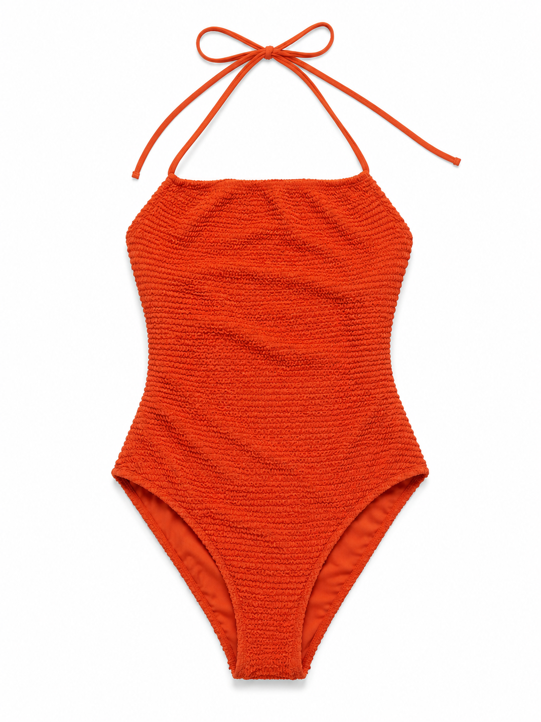 Costume Intero Donna Rosso Corallo con Allacciatura al Collo ❤️🧡