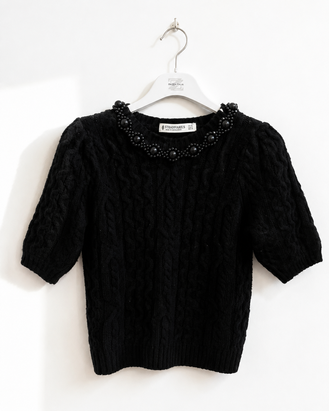 Maglia Stradivarius nera a manica corta – Taglia S