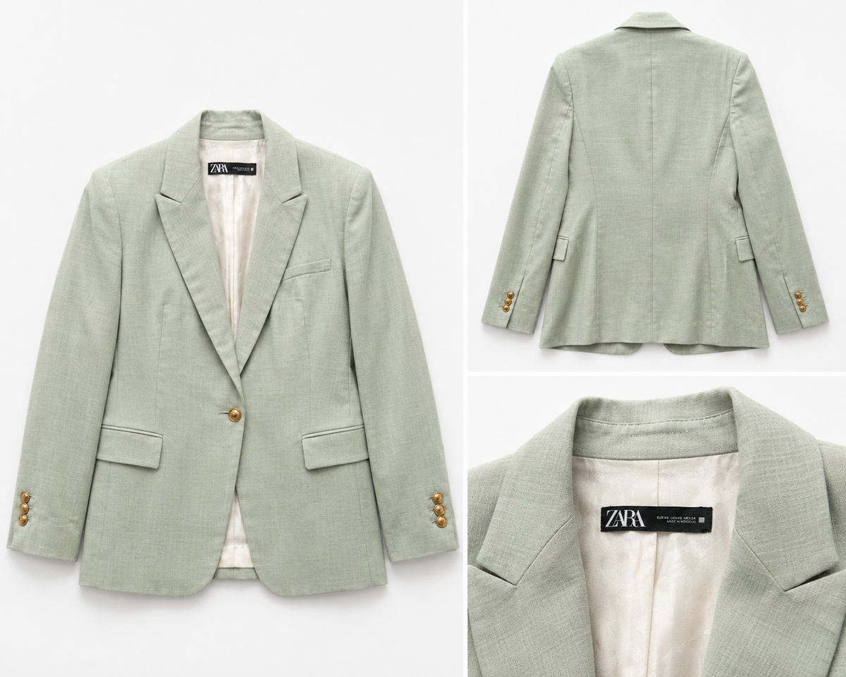 ZARA Blazer Donna Verde Salvia – Elegante e Versatile