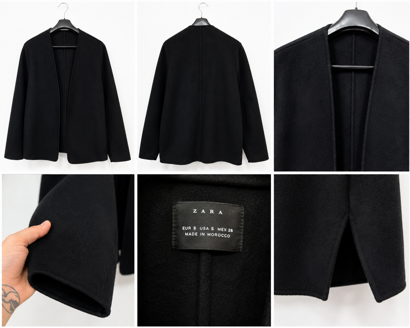 Cardigan/Blazer nero da donna – Elegante e minimal – Taglia S