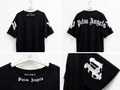 Palm Angels T-Shirt Nera Logo Bianco