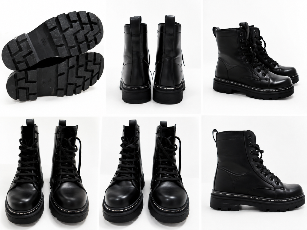 Stivaletti Neri Stringati Platform – uomo