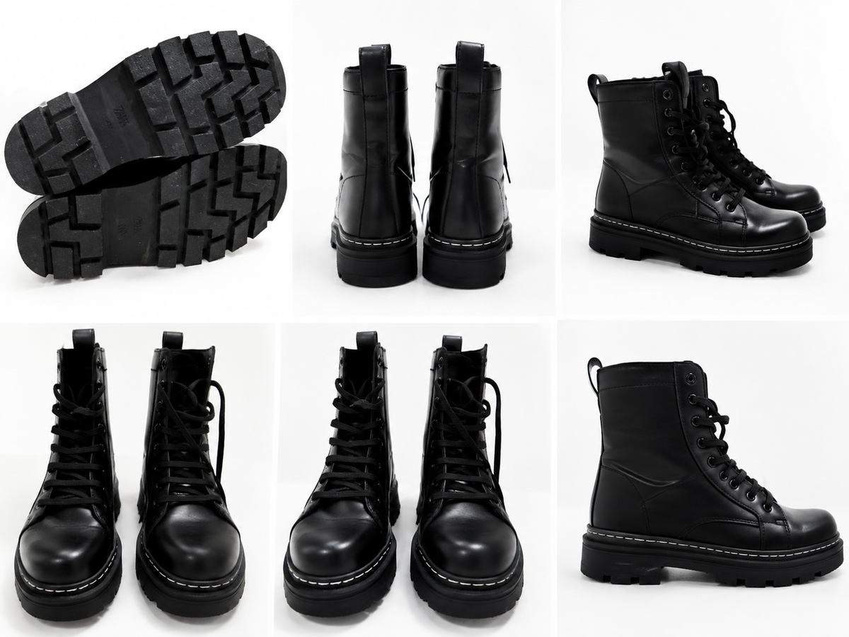 Stivaletti Neri Stringati Platform – uomo