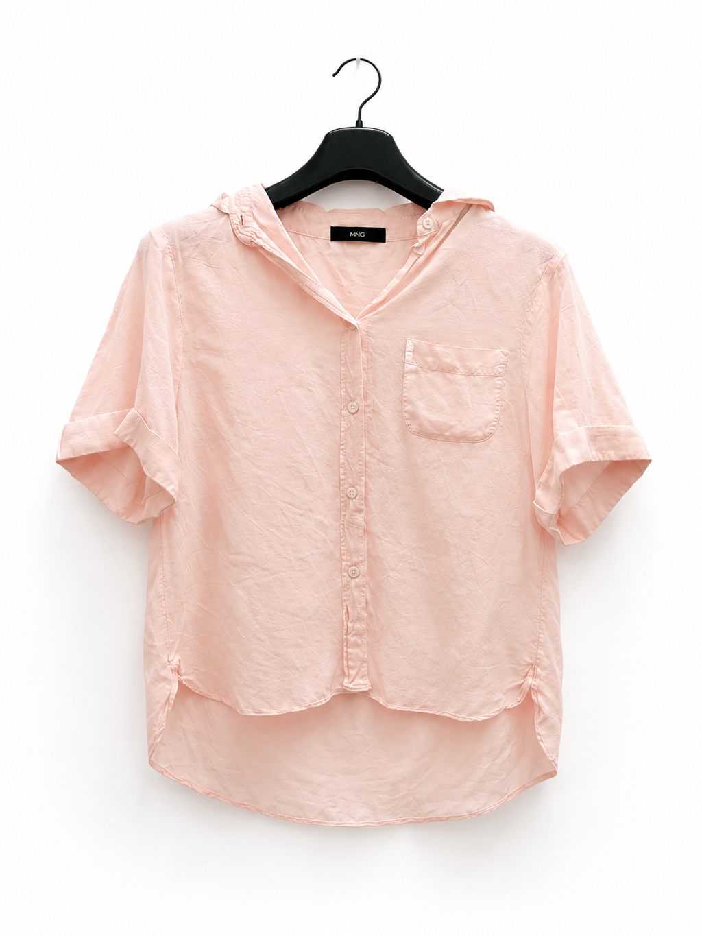 MANGO Camicia Rosa Cipria a Maniche Corte