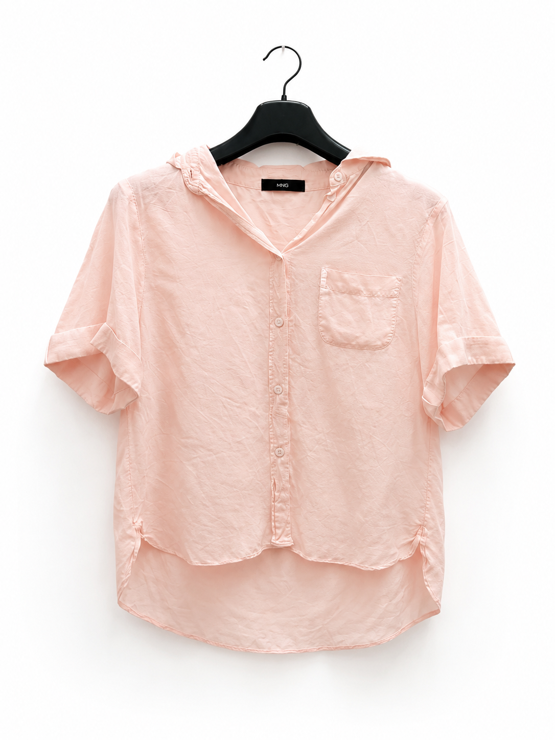 MANGO Camicia Rosa Cipria a Maniche Corte