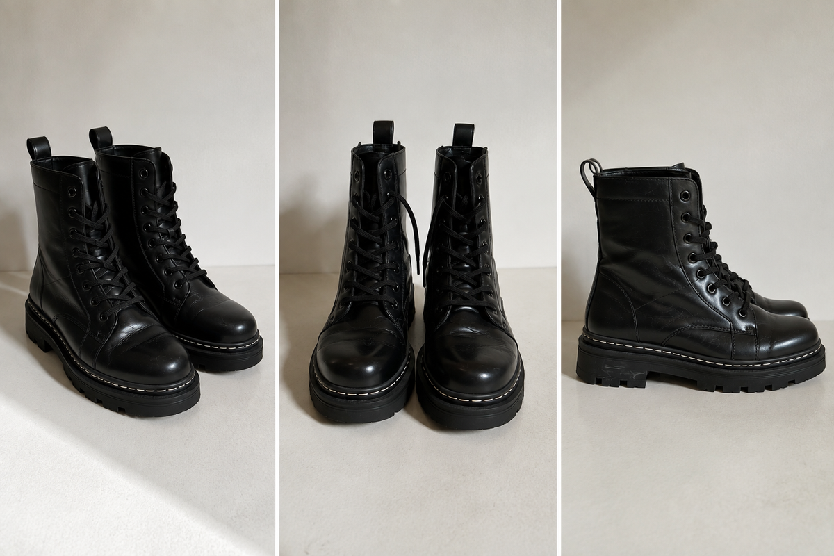 Stivaletti Neri Stringati Platform – uomo