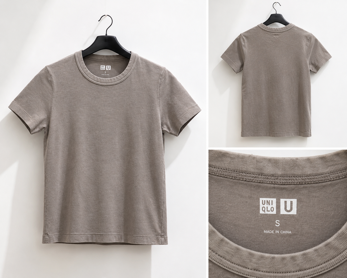 UNIQLO T-Shirt Grigia Basic