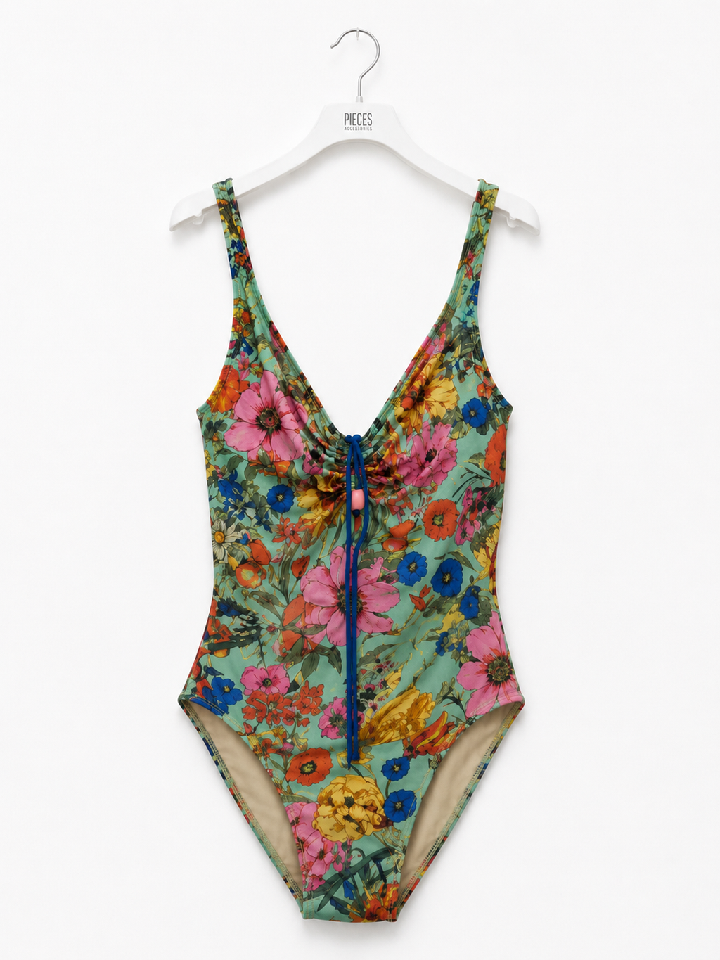 Costume intero floreale multicolor con scollo a V