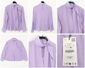 Blusa Zara lilla con fiocco – Taglia L – Nuova con cartellino