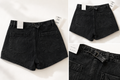 Shorts in denim nero effetto lavato – Nuovi