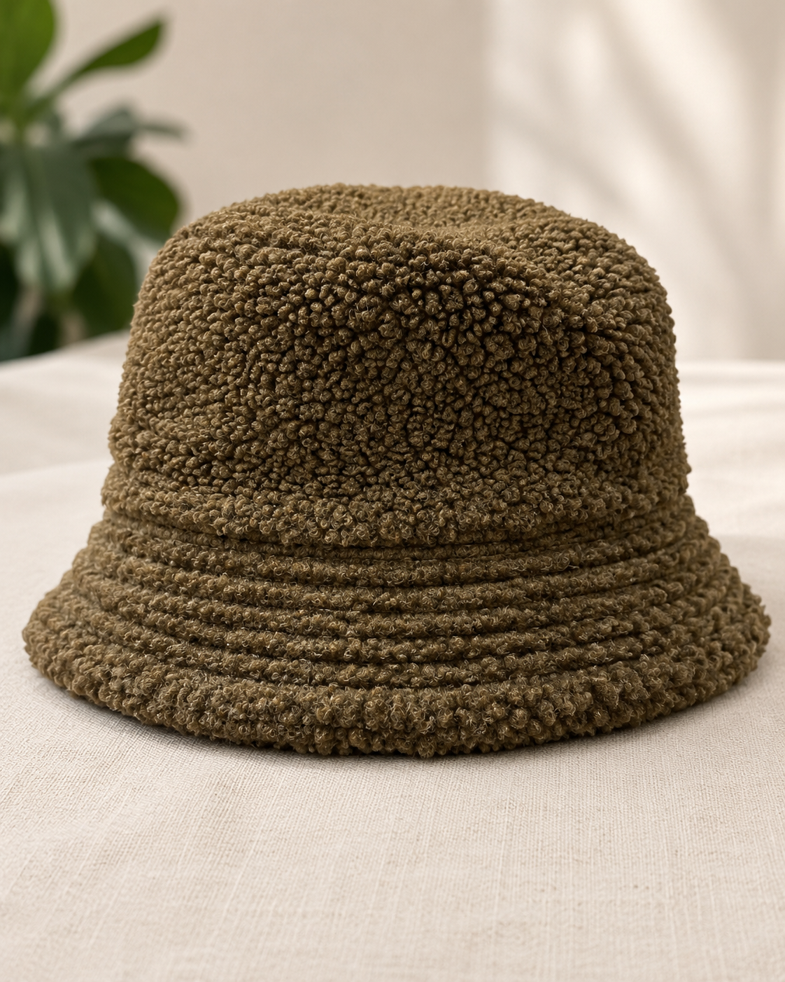 Cappello Bucket in Pile Verde Oliva – Taglia unica