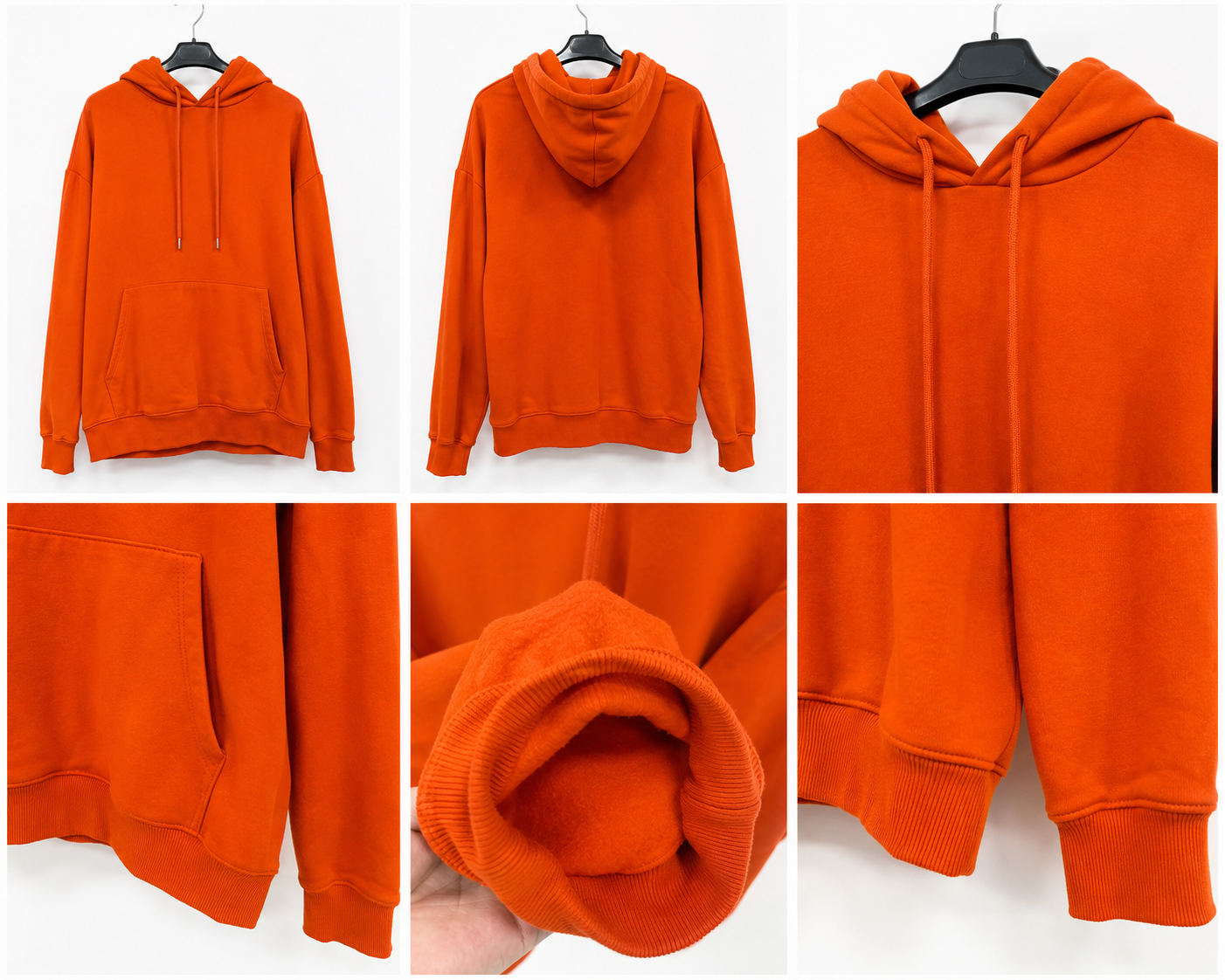 Felpa con cappuccio arancione oversize unisex – Morbidissima