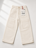 Pantaloni cargo beige/ecrù con tasche – Taglia 9-10 anni