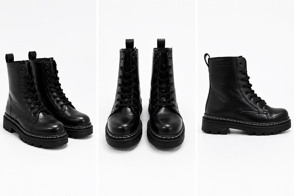 Stivaletti Neri Stringati Platform – uomo