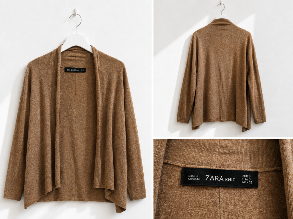 Cardigan Zara marrone cammello – Taglia S