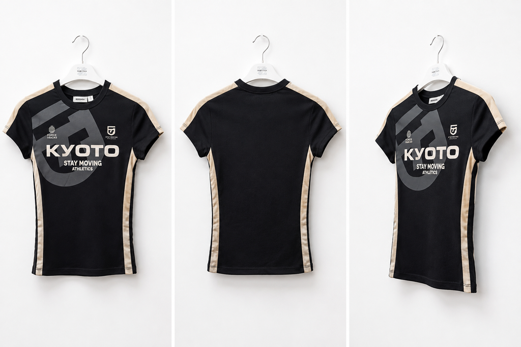T-shirt Kyōto Stay Moving Athletics nera – Taglia S