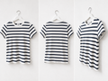 T-shirt a righe bianche e blu navy – Taglia S